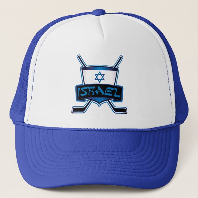 Israel Ice Hockey Flag Trucker Hat (Front)