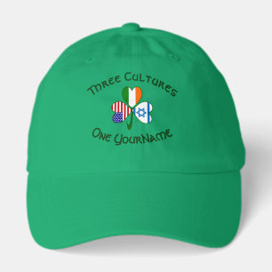 Israel Ireland USA Shamrock Flag Personalized Dad Hat
