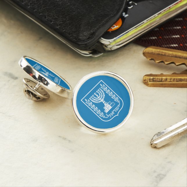 Israel & Israeli Coat of Arms, Flag / business  La Lapel Pin (In Situ)