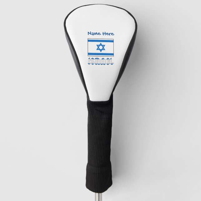 Israel Israeli Flag Blue Personalization  Golf Head Cover (Front)