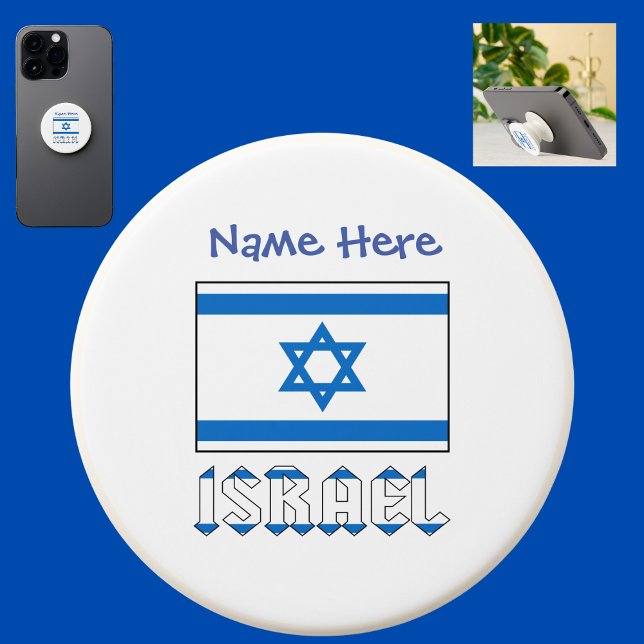 Israel Israeli Flag Blue Personalized PopSocket (Creator Uploaded)
