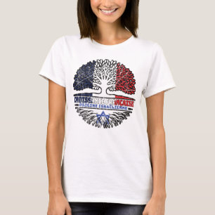 Israel Israeli French France Tree Roots Flag T-Shirt