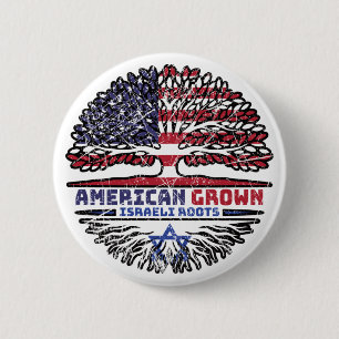 Israel Israeli US American USA United States Tree Button