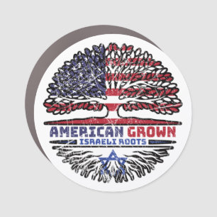 Israel Israeli US American USA United States Tree Car Magnet