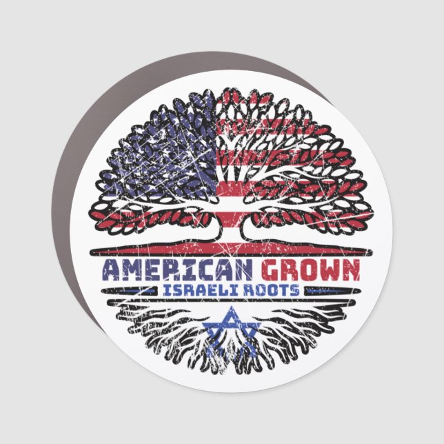 Israel Israeli US American USA United States Tree Car Magnet (Front)