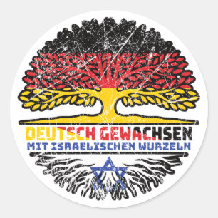 Israel Israelisch Deutsch Deutschland Baum Wurzel Classic Round Sticker