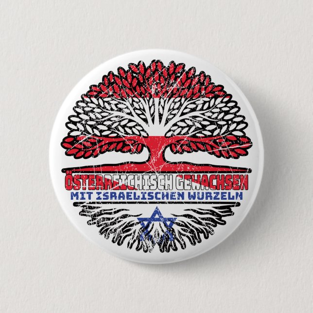 Israel Israelisch Österreichisch Österreich Baum Button (Front)
