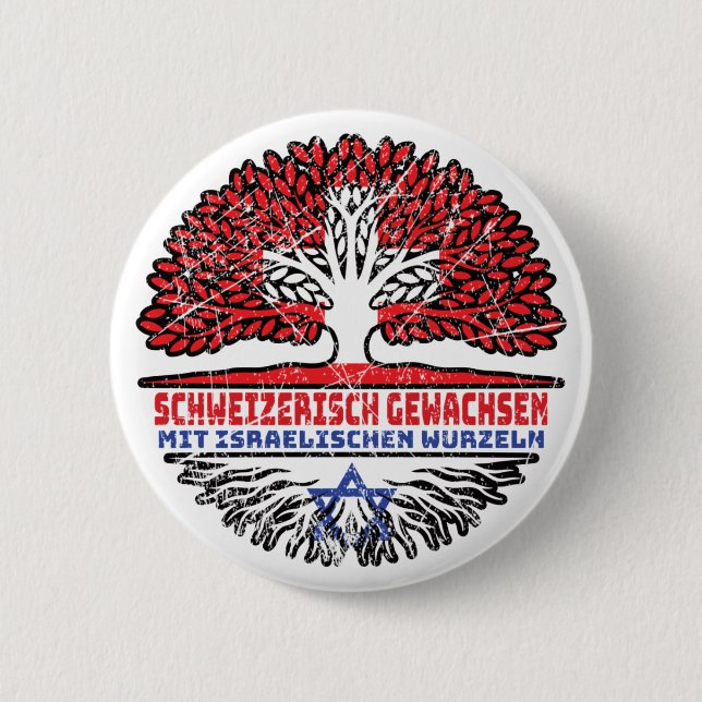 Israel Israelisch Schweizer Schweiz Baum Wurzel Button (Front)
