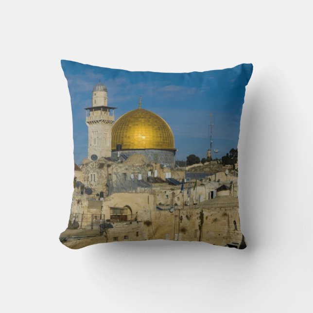 Israel, Jerusalem, Dome of the Rock Throw Pillow (Front)