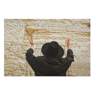 Israel Jerusalem Kotel man praying Faux Canvas Print