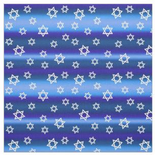 Israel Jewish Star of David on Blue Fabric