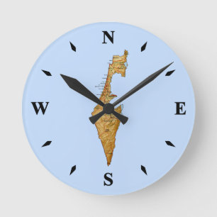 Israel Map Clock