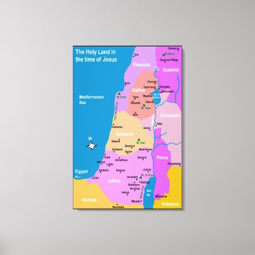 Israel Map First Century Canvas Print