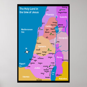 Israel Map First Century Poster