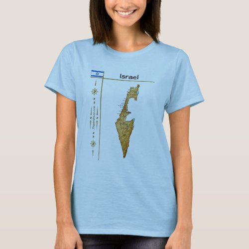 Israel Map  Flag  Title T_Shirt