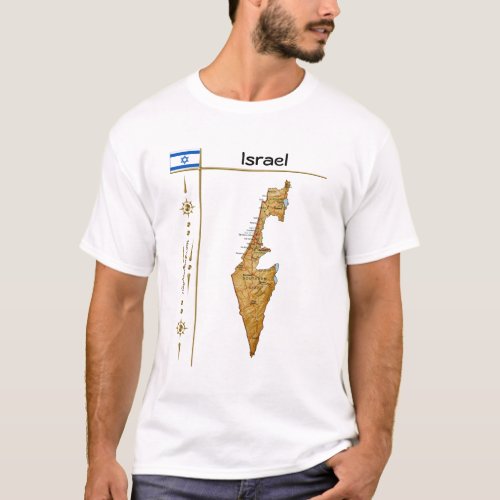 Israel Map  Flag  Title T_Shirt