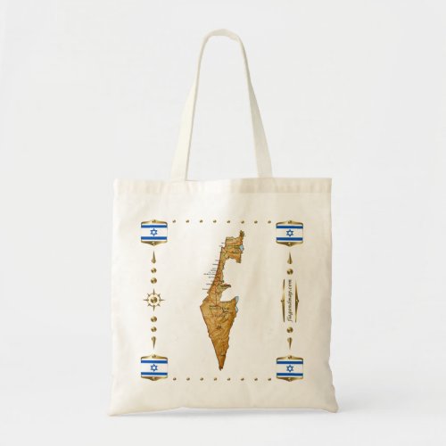 Israel Map  Flags Bag
