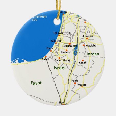 Israel Map.jpg Ceramic Ornament
