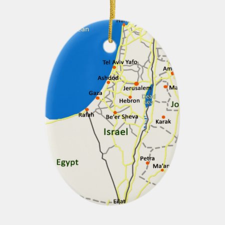 Israel Map.jpg Ceramic Ornament