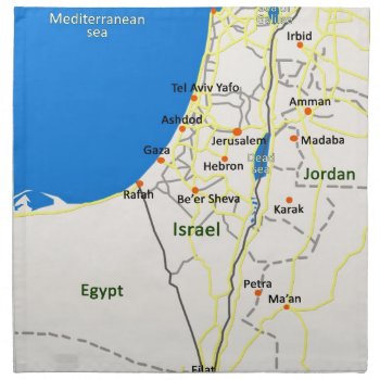 Israel Map.jpg Cloth Napkin by Efratul at Zazzle