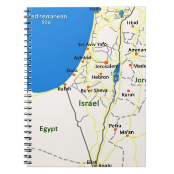 Israel Map.jpg Notebook by Efratul at Zazzle