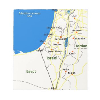 Israel Map.jpg Notepad by Efratul at Zazzle