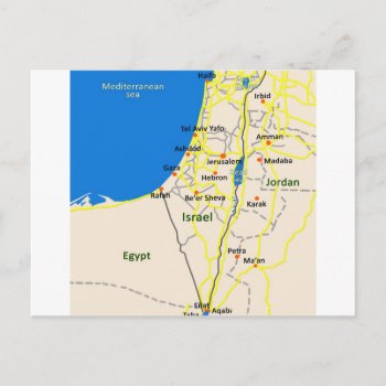 Israel Map.jpg Postcard by Efratul at Zazzle