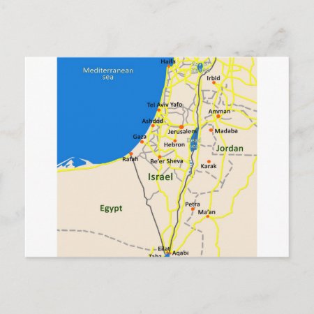 Israel Map.jpg Postcard