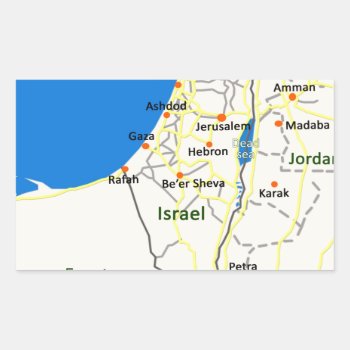 Israel Map.jpg Rectangular Sticker by Efratul at Zazzle