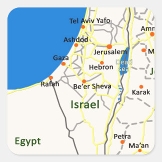 Israel map.JPG Square Sticker