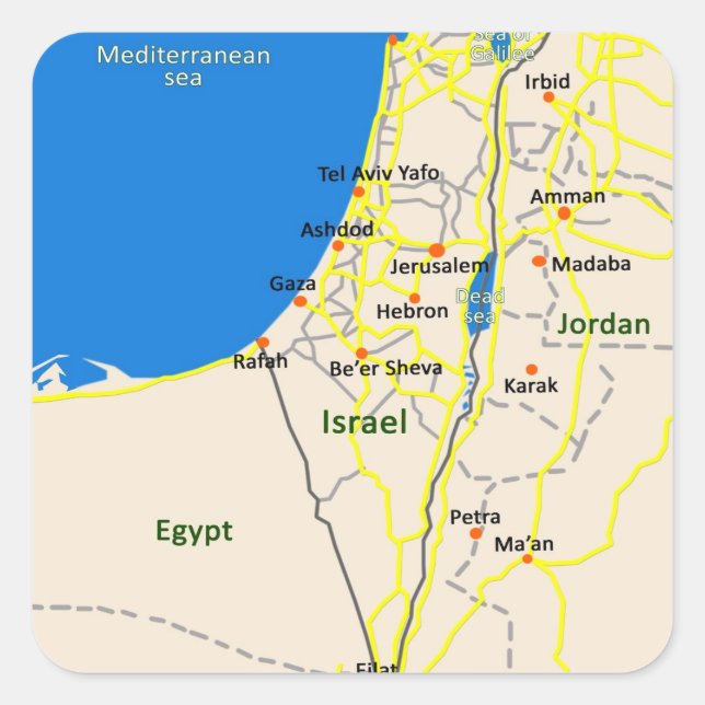 Israel map.JPG Square Sticker (Front)