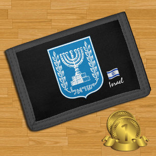 Israel Menorah wallets, emblem, Israel fashion Trifold Wallet