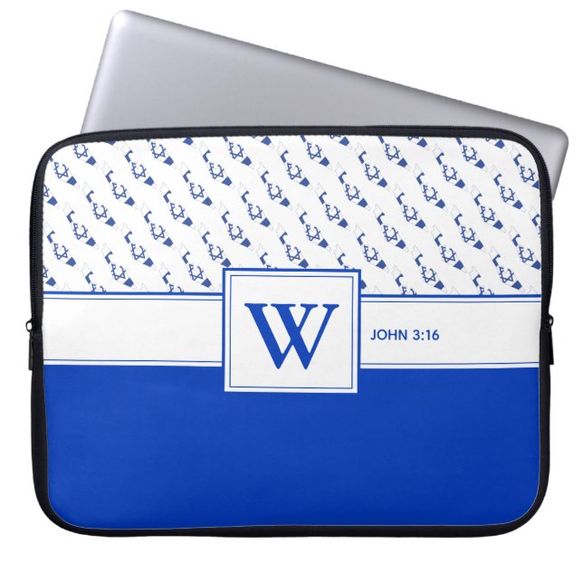 ISRAEL Messianic Christian Monogram Bible Laptop Laptop Sleeve (Front)