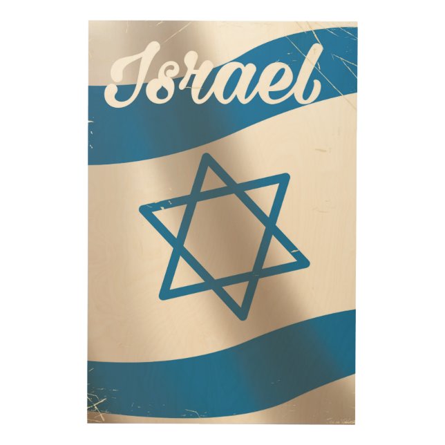 Israel National Flag vintage travel poster (Front)