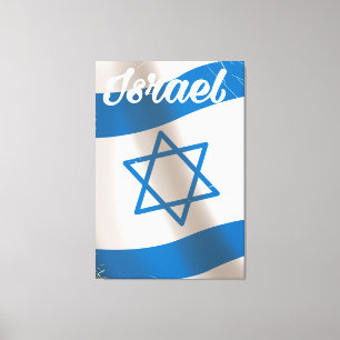 Israel National Flag vintage travel poster Canvas Print