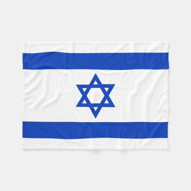Israel National World Flag Fleece Blanket (Front (Horizontal))
