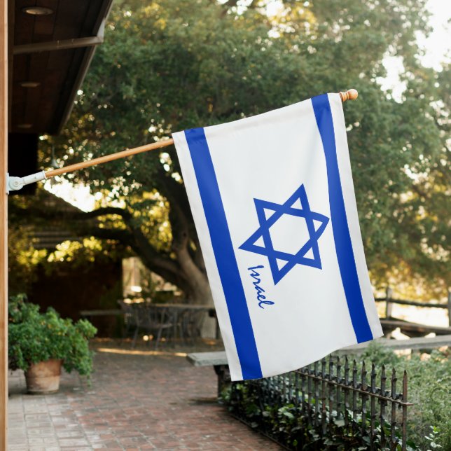 Israel Outdoor House Flag, Israeli Flag / Patriots (In SItu)
