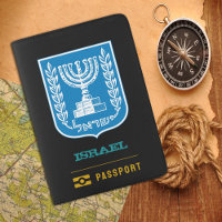 Israel Passport, Israeli coat of Arms, flag