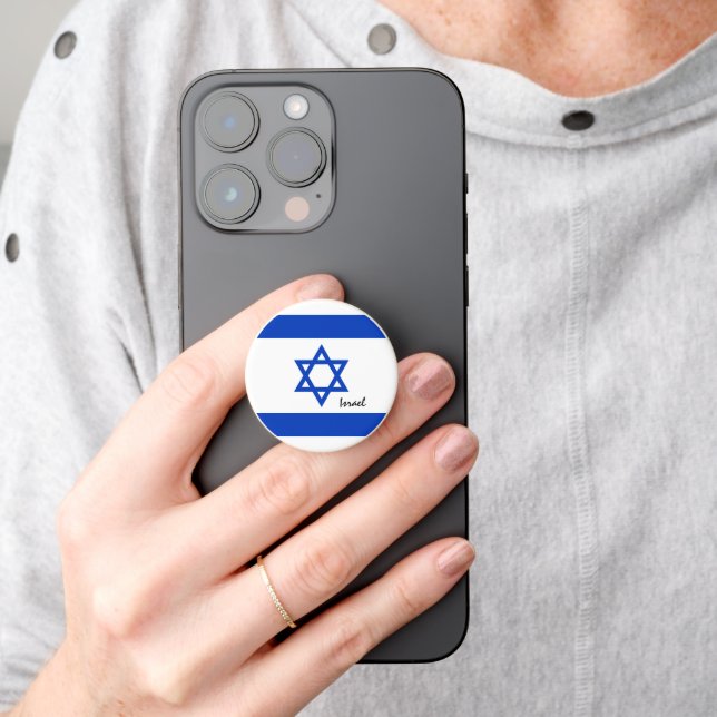 Israel phone grip, patriotic Israeli Flag PopSocket (Hand)