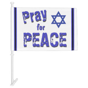 Israel Pray for Peace Car Flag