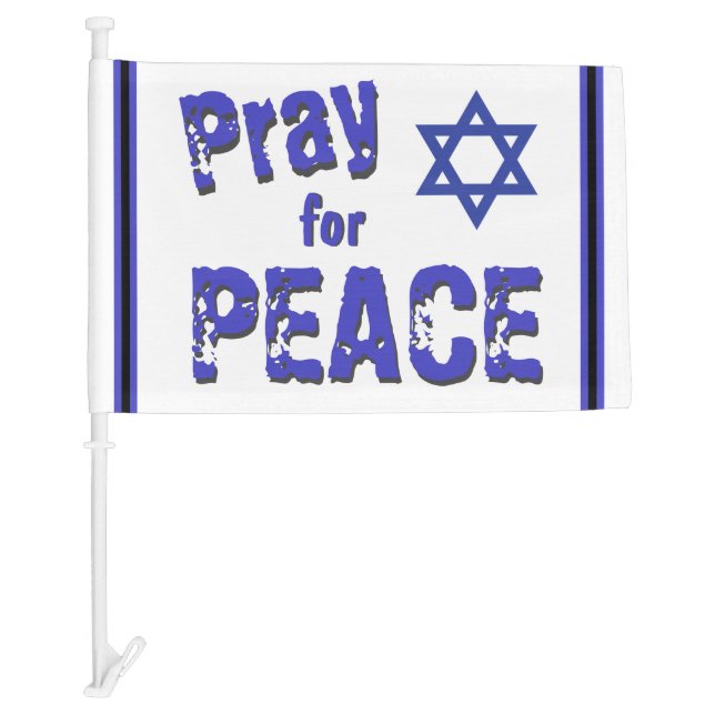 Israel Pray for Peace Car Flag (Front)