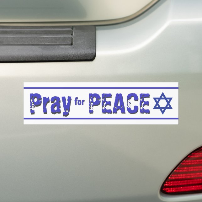 Israel Pray for Peace grunge Font Bumper Sticker (On Car)