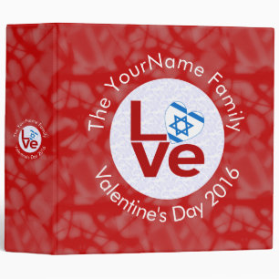 Israel Red LOVE Flag Personalized Binder