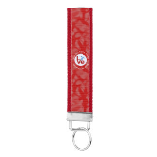 Israel Red LOVE Flag Personalized  Wrist Keychain