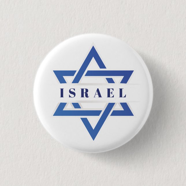 Israel Star Of David Flag Button (Front)