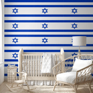 Israel Star of David Flag Pattern Blue and White Wallpaper