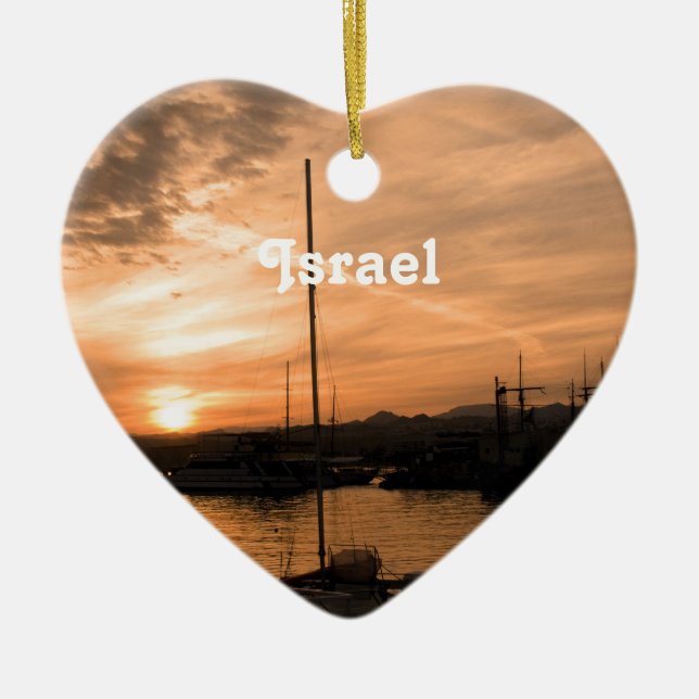 Israel Sunset Ceramic Ornament (Front)