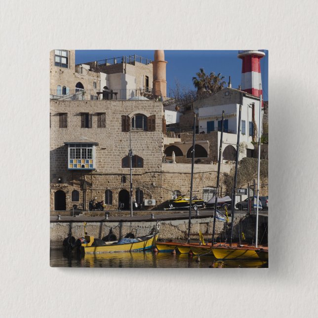 Israel, Tel Aviv, Jaffa, Jaffa Old Port Pinback Button (Front)