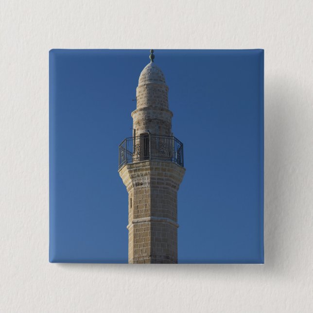Israel, Tel Aviv, Jaffa, mosque minaret Button (Front)