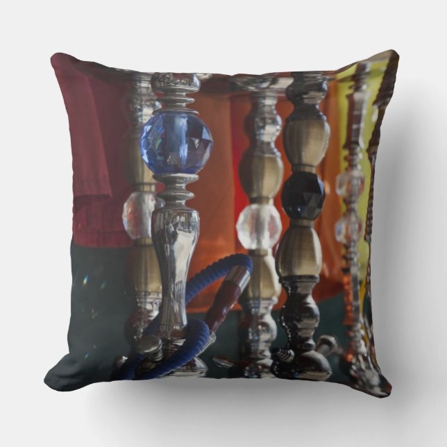 Israel, Tel Aviv, Jaffa, sheesha water pipes Throw Pillow (Front)